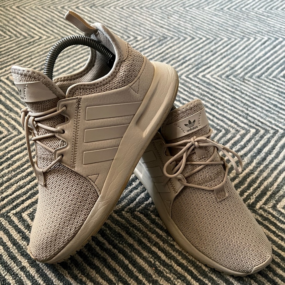 Adidas Originals X_PLR Boys Sz 5.5Y Beige Athletic Running Shoes Sneakers EE8876